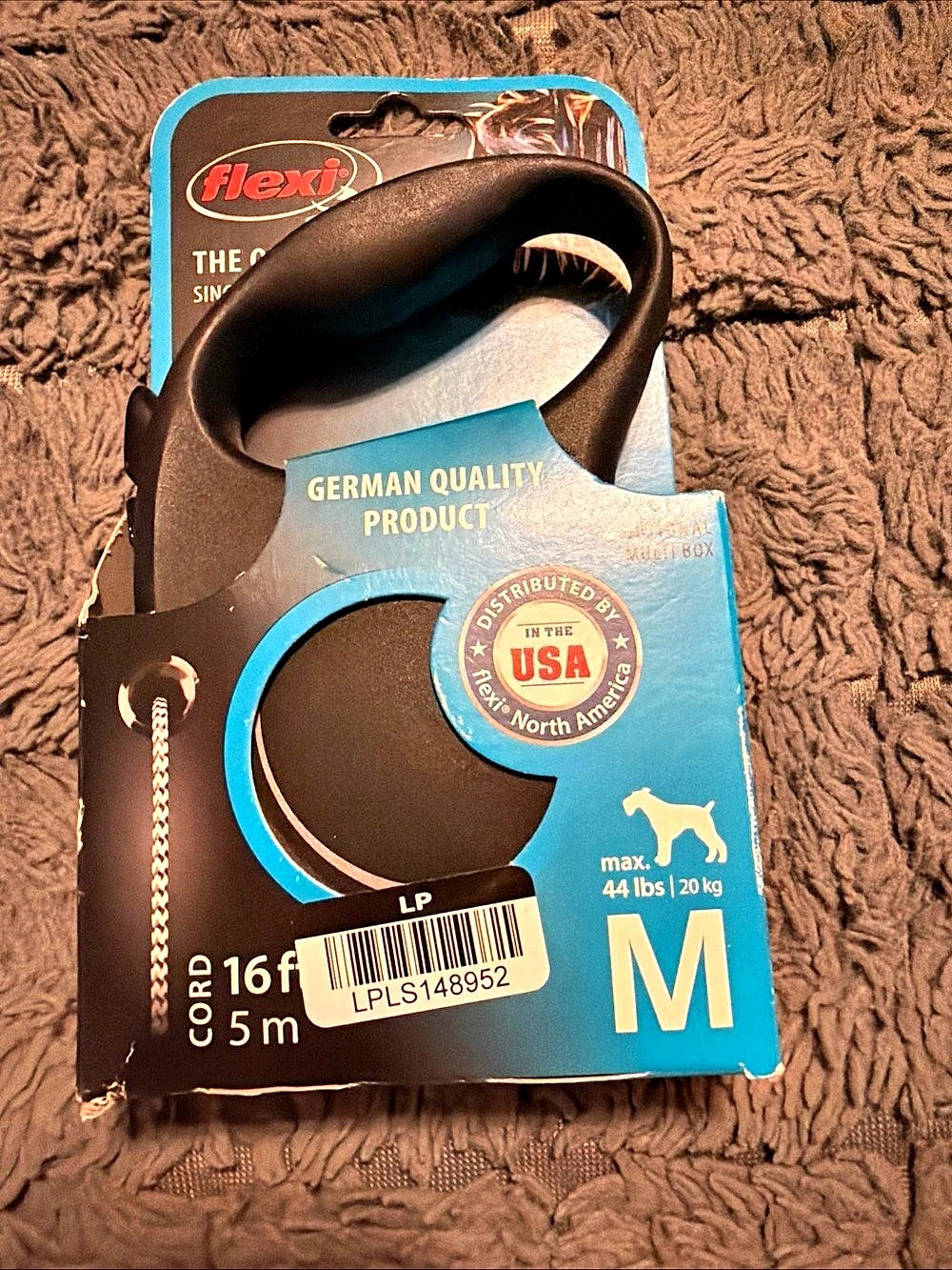 flexi Classic Tape Leash Retractable Dog Leash Black Blue Size Medium NWT